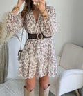 Elina - Robe Beige fleuri