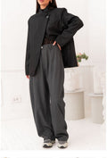 Léa – Blazer Asymétrique Noir